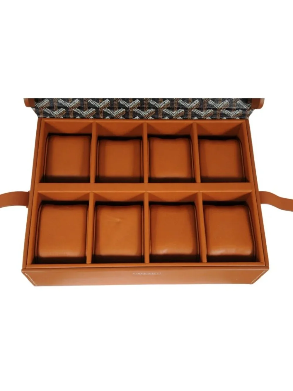 Goyard Montre De Voyage Eight Watch Box Black Tan Travel Trunk Case Buckle Strap
